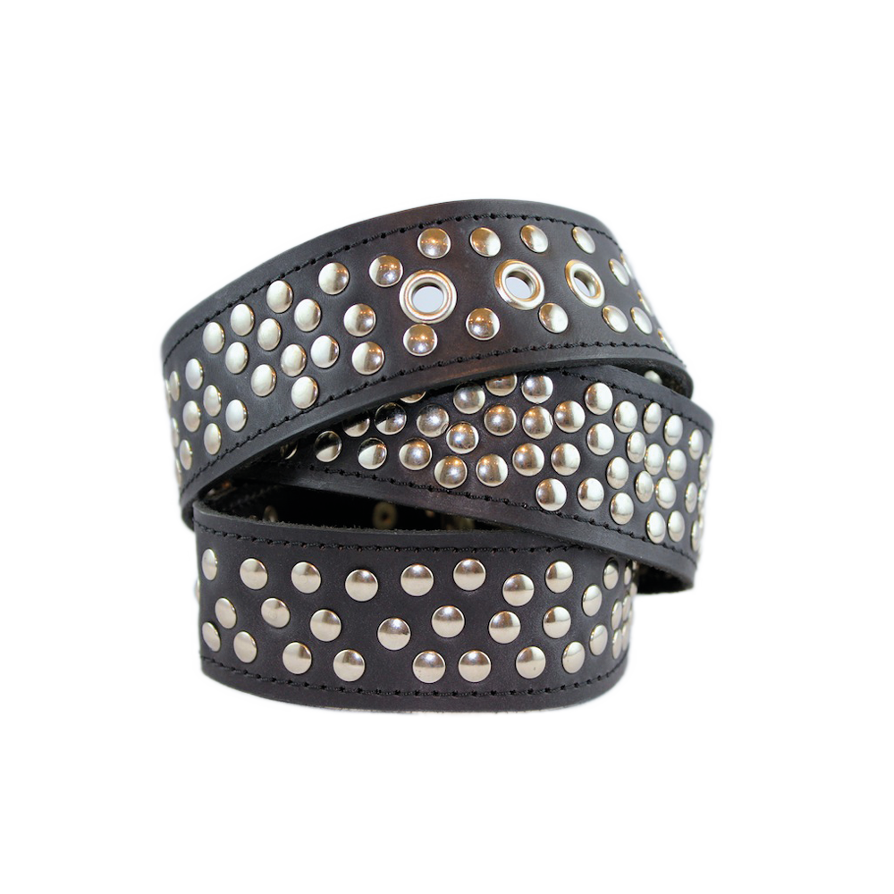 Fettledergürtel mit Rundnieten