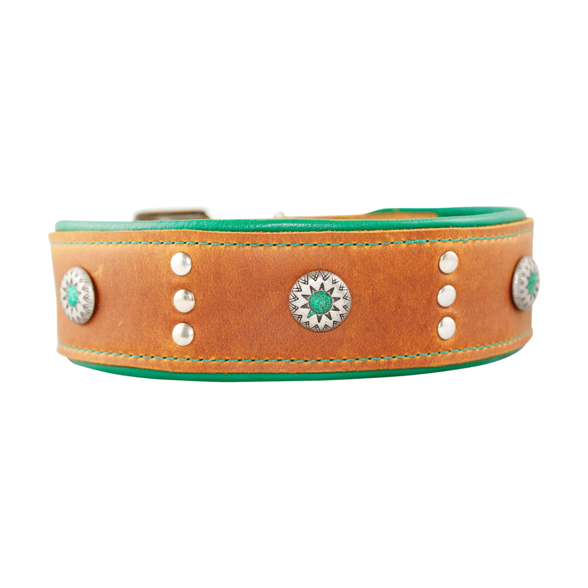 Lederhalsband Babil, mit Babylonian Green Star