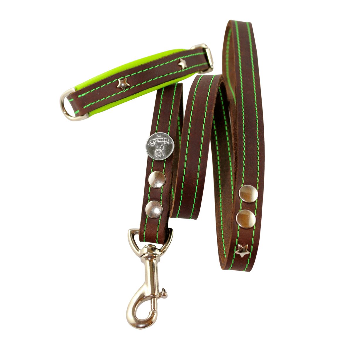 Lederhalsband Ludwig, mit Sternen, im Set