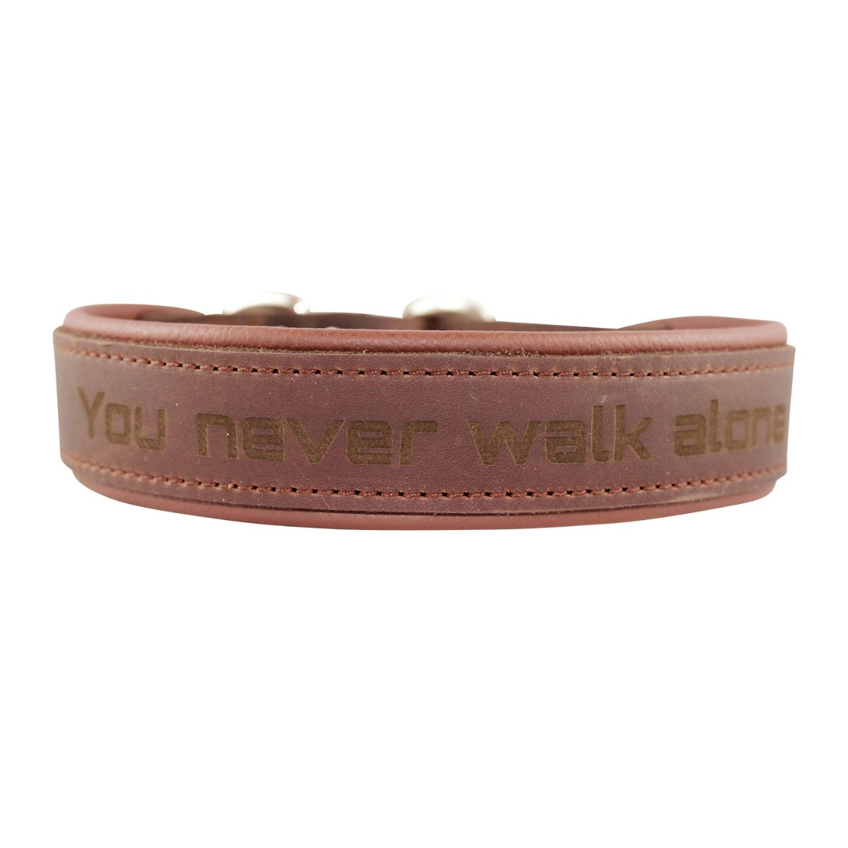 Lederhalsband mit You never walk alone Gravur