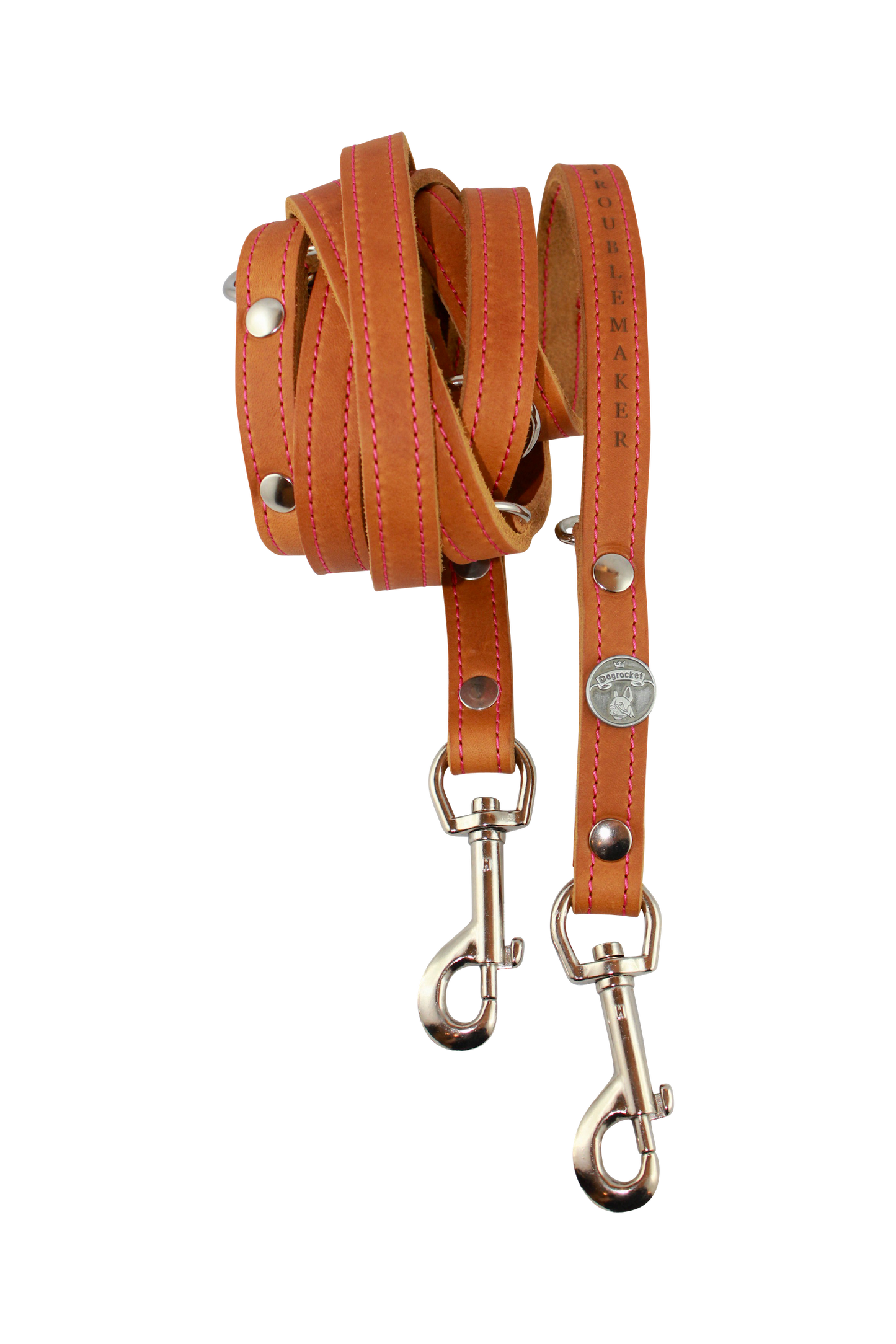 Leine-Troublemaker-Hellbraun-Pink