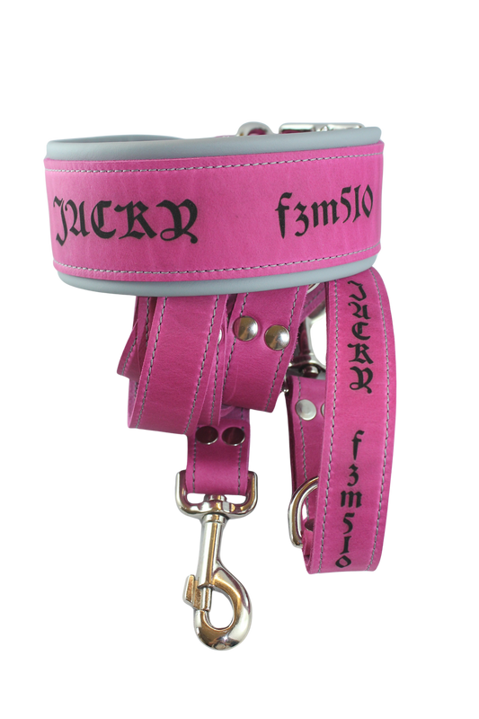 Lederhalsband Momo, mit Namensgravur, im Set, breite Variante