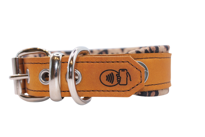 Lederhalsband mit Namen & NFC Chip
